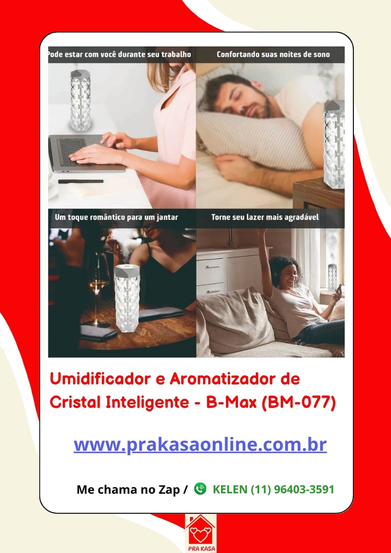 Umidificador e Aromatizador de Cristal Inteligente - B-Max (BM-077)