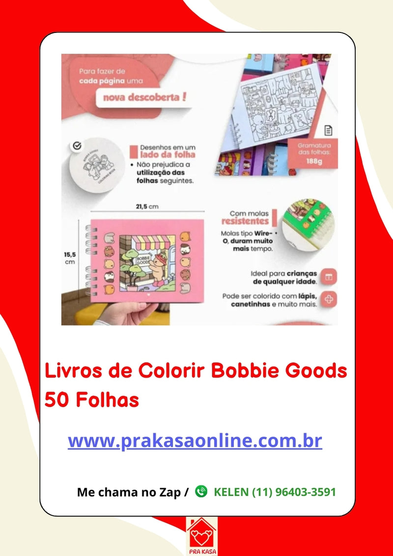 Livros de Colorir Bobbie Goods 50 Folhas