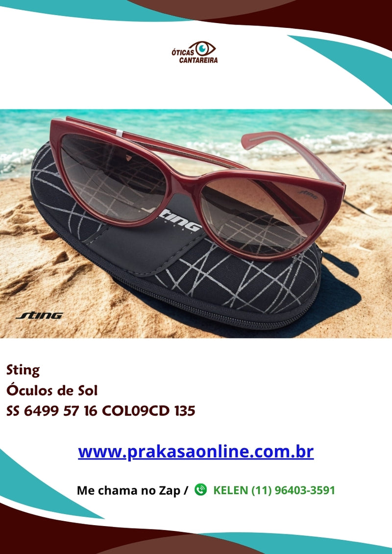 Sting - Óculos de Sol - SS 6499 57 16 COL09CD 135
