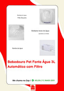 Bebedouro Fonte de Água Elevado Automático com Filtro para Pet - 3L