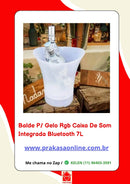 Balde para Gelo RGB Caixa de Som Integrada Bluetooth 7L