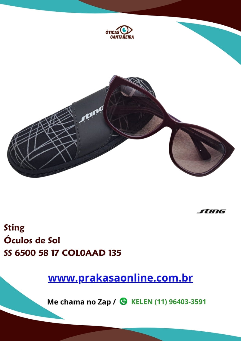 Sting - Óculos de Sol - SS 6500 58 17 COL0AAD 135