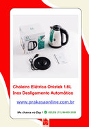 Chaleira Elétrica Onistek 1.8L Inox Desligamento Automático
