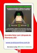 Arandela Solar com Lâmpada de Filamento LED
