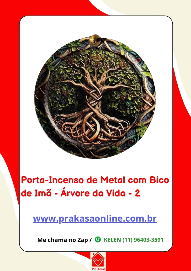 Porta-Incenso de Metal com Bico de Imã