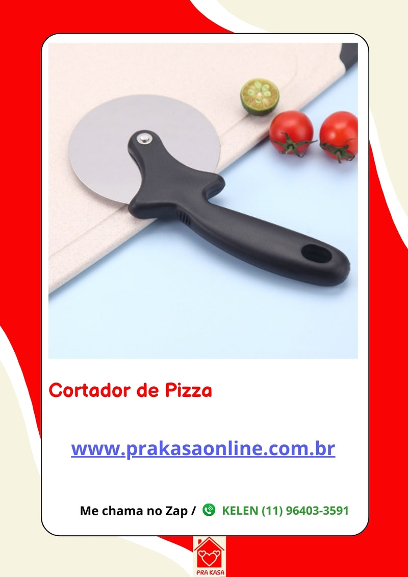 Cortador Fatiador de Pizza Massas Cabo de Plástico