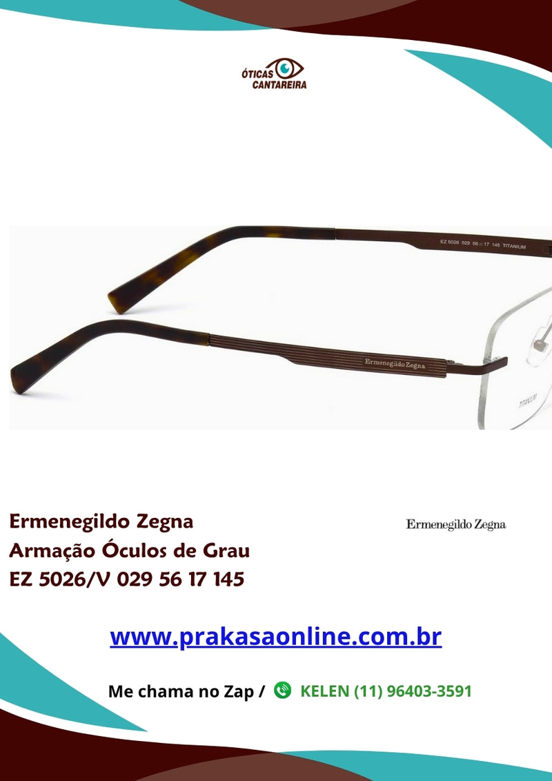 Ermenegildo Zegna - Armação Óculos de Grau - EZ 5026/V 029 56 17 145