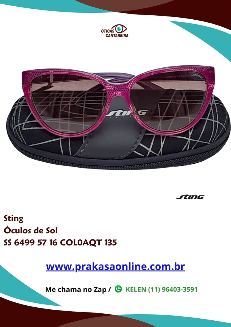 Sting - Óculos de Sol - SS 6499 57 16 COL0AQT 135