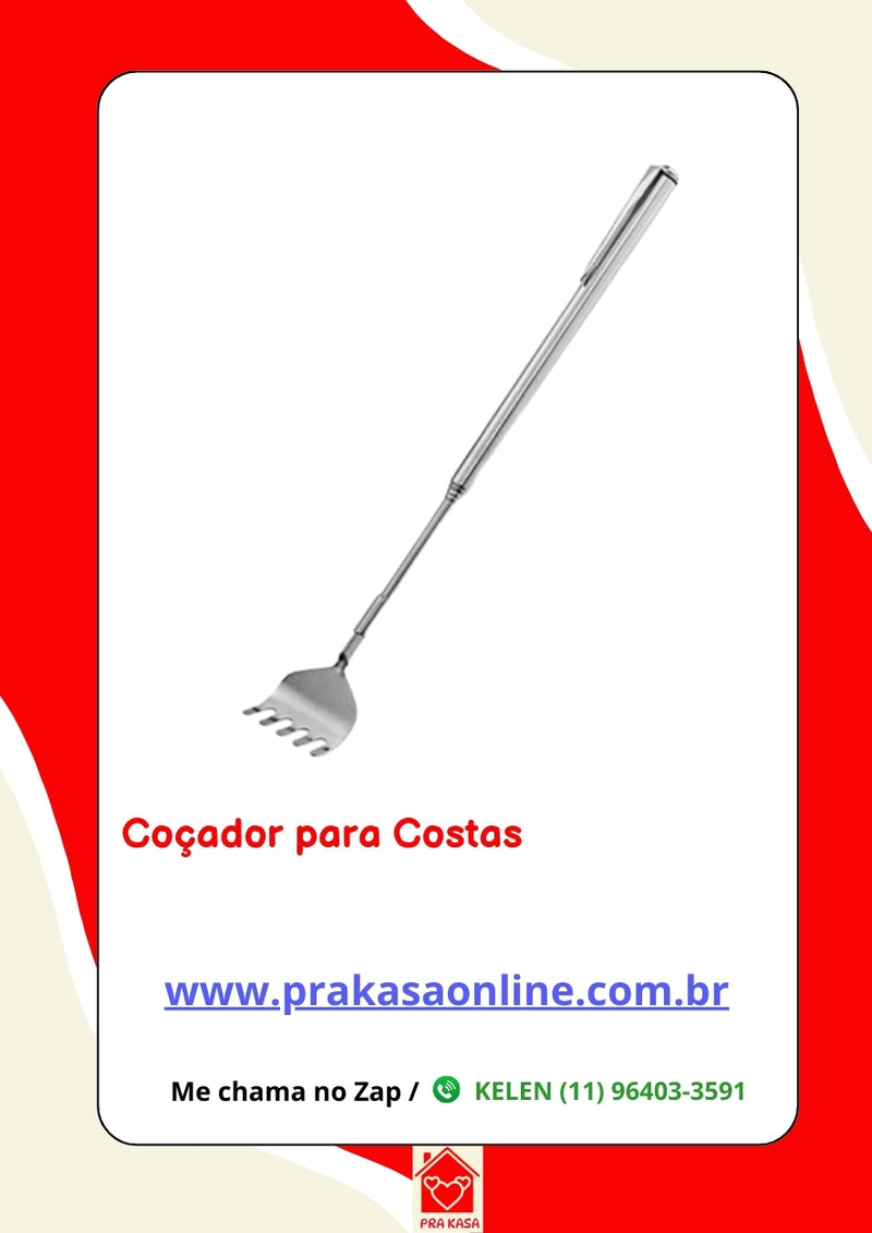 Coçador para costas portátil ajustável telescópio