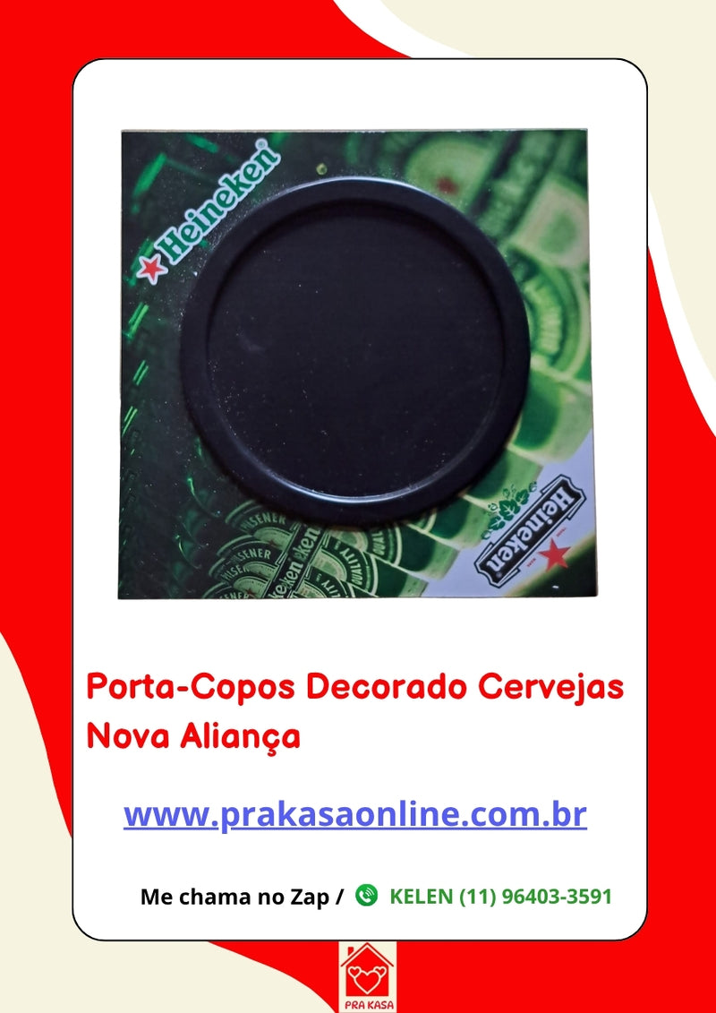 Porta-Copo Decorado com Estampas de Cervejas – Nova Aliança
