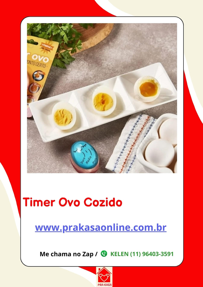 Temporizador Termômetro Timer Ovo Cozido Egg Mole Médio Duro