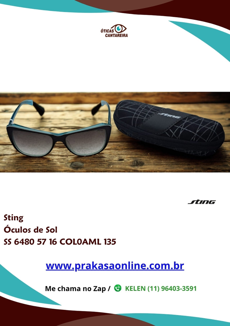 Sting - Óculos de Sol - SS 6480 57 16 COL0AML 135