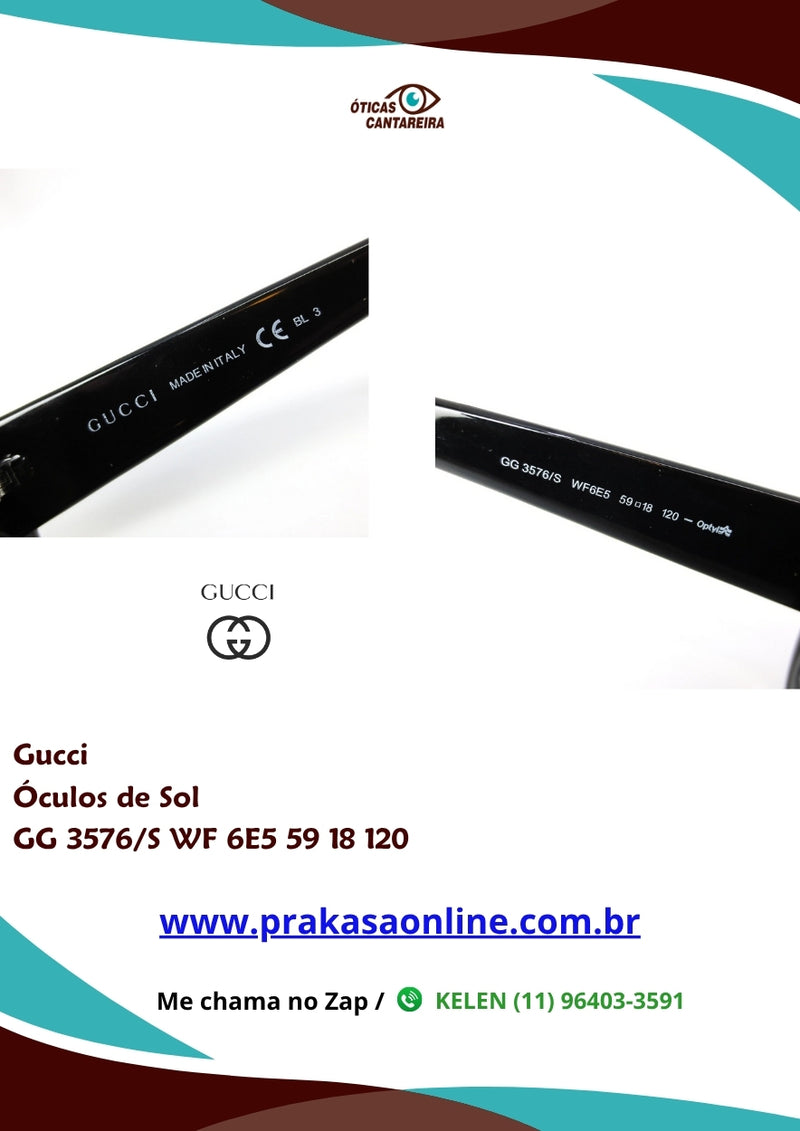 Gucci - Óculos de Sol - GG 3576/S WF 6E5 59 18 120