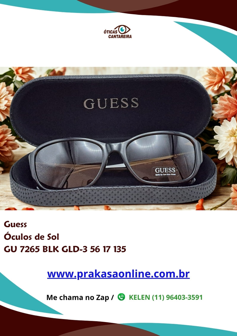 Guess - Óculos de Sol - GU 7265 BLK GLD-3 56 17 135