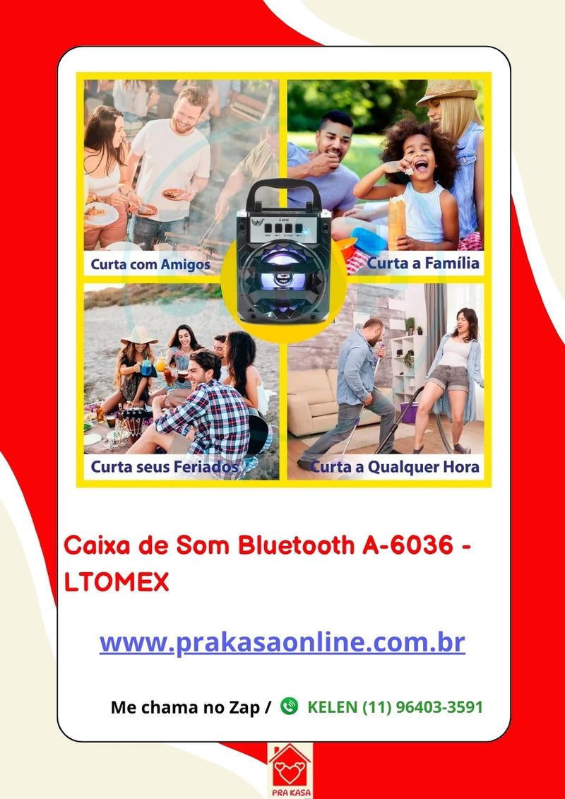 Caixa de Som Bluetooth A-6036 - LTOMEX