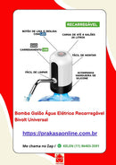 Bomba Galão Água Elétrica Recarregável Bivolt Universal