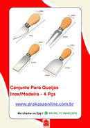 Conjunto Jogo de Utensílios para Queijo Inox 4 Peças Gourmet