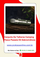 Conjunto De Talheres Camping Pesca Passeio Kit Sobrevivência