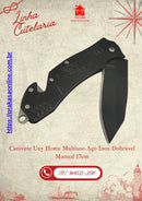 Canivete Uny Home Multiuso Aço Inox Dobrável Manual 17cm