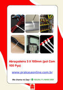 Abraçadeira de Nylon PVC 3x100mm – Pacote com 100 Unidades