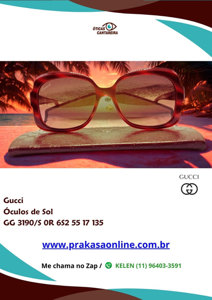 Gucci - Óculos de Sol - GG 3190/S 0R 6S2 55 17 135