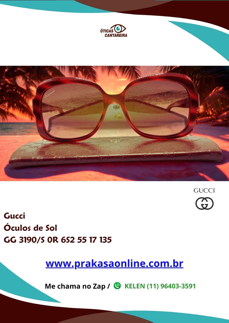 Gucci - Óculos de Sol - GG 3190/S 0R 6S2 55 17 135