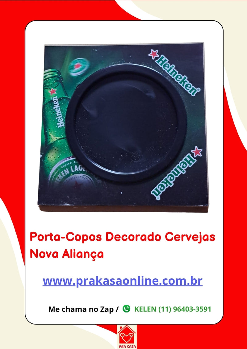 Porta-Copo Decorado com Estampas de Cervejas – Nova Aliança