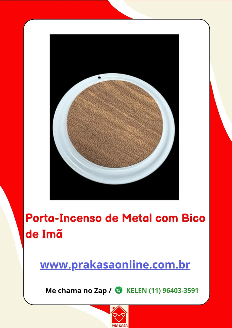 Porta-Incenso de Metal com Bico de Imã