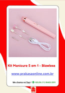 Lixadeira de Unha 5 em 1  - Manicure - Sem Fio Portátil Ponta Intercambiável Recarregável