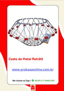 Fruteira Cesta Ovos Multiuso Retrátil Articulada Dobrável de Metal