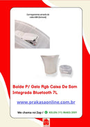 Balde para Gelo RGB Caixa de Som Integrada Bluetooth 7L