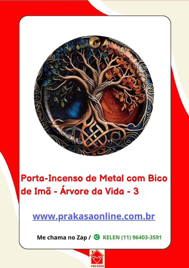 Porta-Incenso de Metal com Bico de Imã