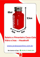 Saleiro e Pimenteiro Coca-Cola Vidro e Inox  - Hauskraft