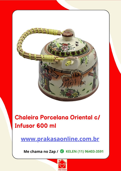 Chaleira Porcelana Oriental com Infusor 600 ml
