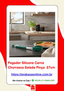 Pegador Silicone Carne Churrasco Salada Pinça 27cm