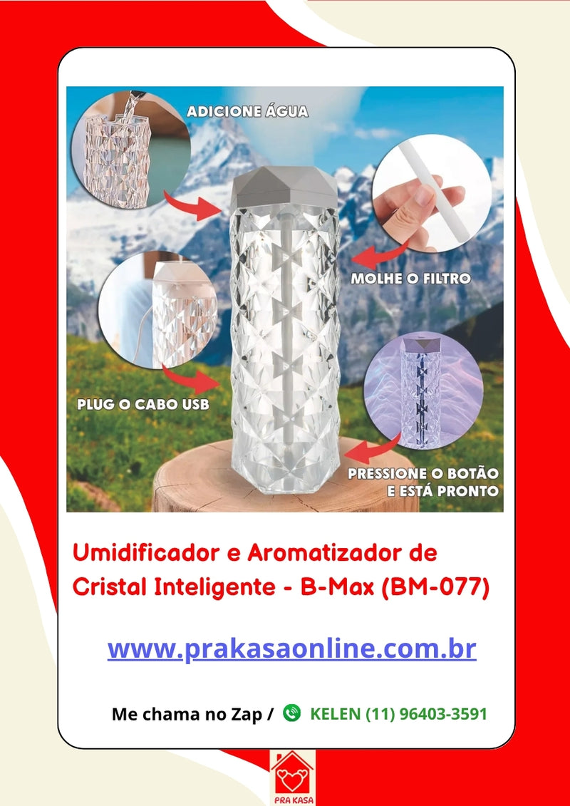 Umidificador e Aromatizador de Cristal Inteligente - B-Max (BM-077)