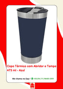 Copo Térmico para Cerveja Café Chá Chopp 473ml Com Tampa e Abridor