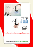 Bomba Elétrica Automática 1 Clique P/ Galão De Água Até 20l Cor Branco/preto