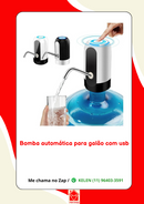 Bomba Elétrica Automática 1 Clique P/ Galão De Água Até 20l Cor Branco/preto