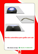 Bomba Elétrica Automática 1 Clique P/ Galão De Água Até 20l Cor Branco/preto