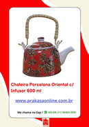 Chaleira Porcelana Oriental/Floral com Infusor 600 ml