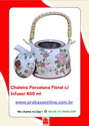 Chaleira Porcelana Oriental/Floral com Infusor 600 ml