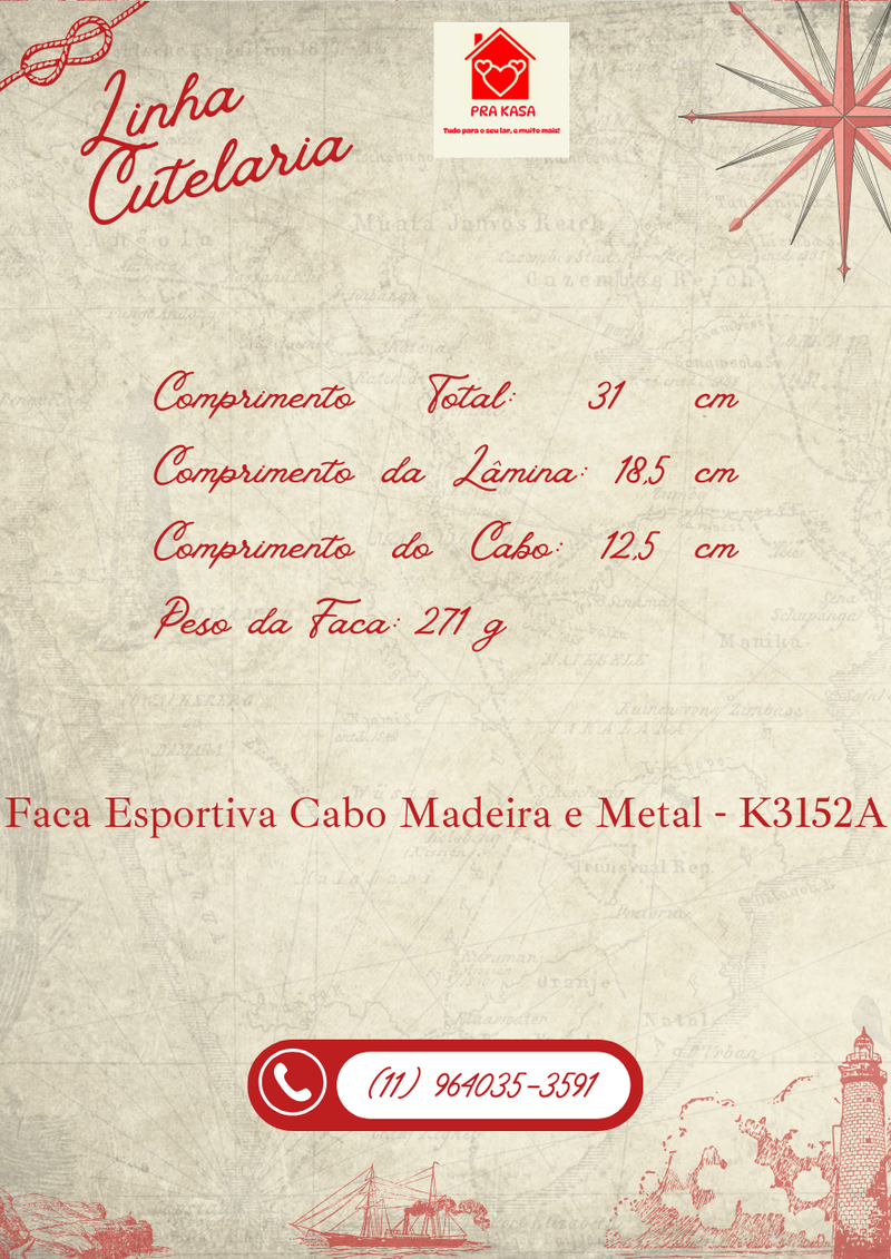 Faca Esportiva Taue K3152a (31cm)