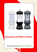 Açucareiro Porta Condimentos Prático de Mesa com Botão Dosador