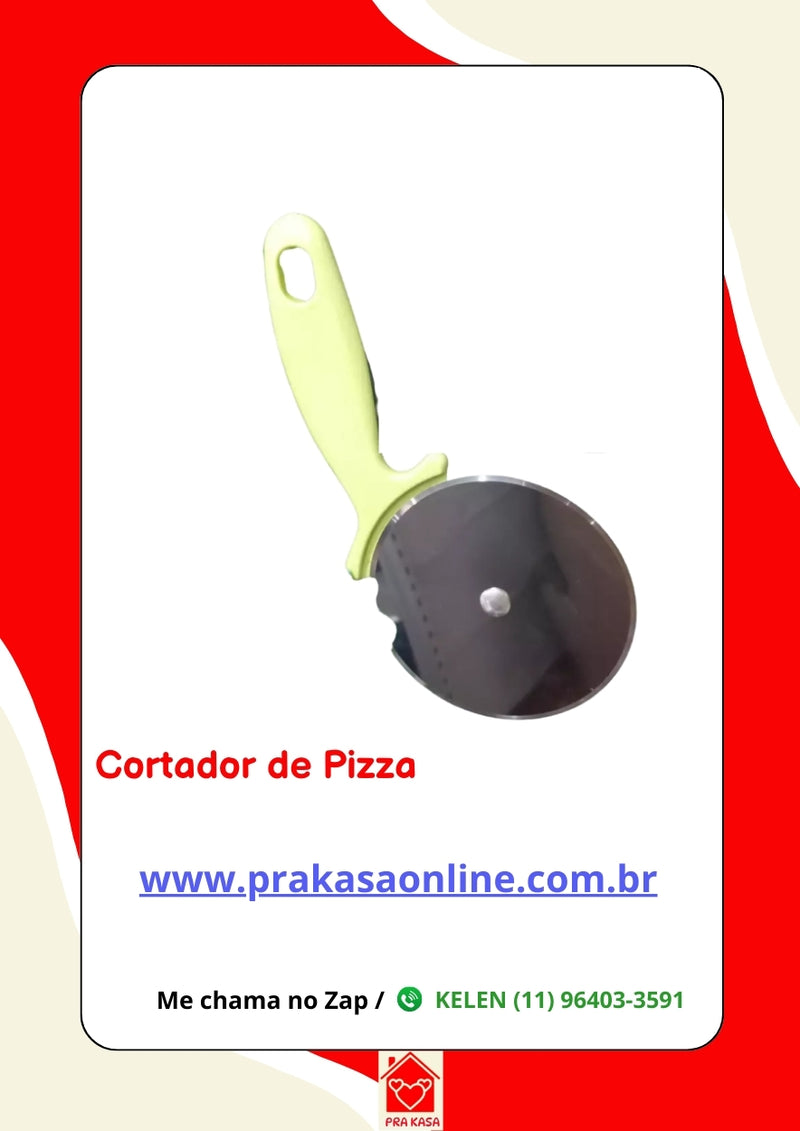 Cortador Fatiador de Pizza Massas Cabo de Plástico