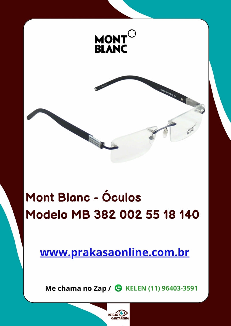 Mont Blanc -Armação  Modelo MB 382 002 55 18 140