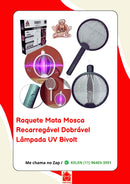 Raquete Elétrica Recarregável Mosquito Automática com Luz UV