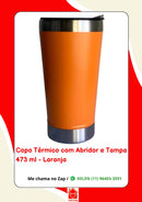 Copo Térmico para Cerveja Café Chá Chopp 473ml Com Tampa e Abridor