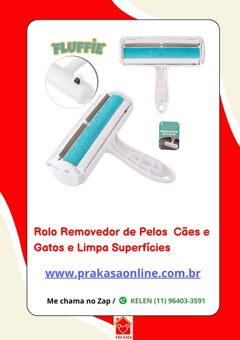 Rolo Mágico Removedor Tira Pelos Roupa Sofá Cães Gatos