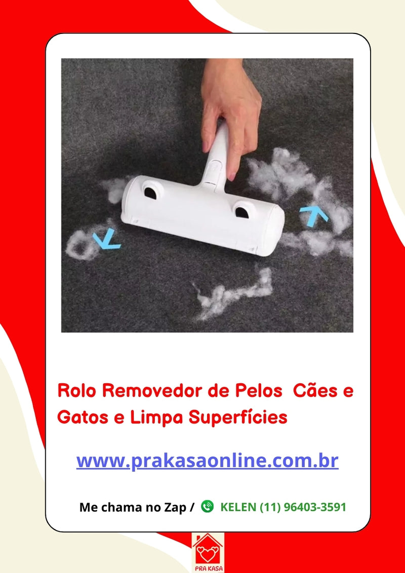 Rolo Mágico Removedor Tira Pelos Roupa Sofá Cães Gatos